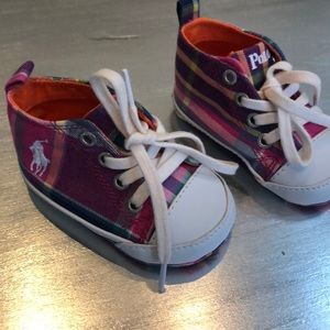 Plaid Ralph Lauren high top sneakers